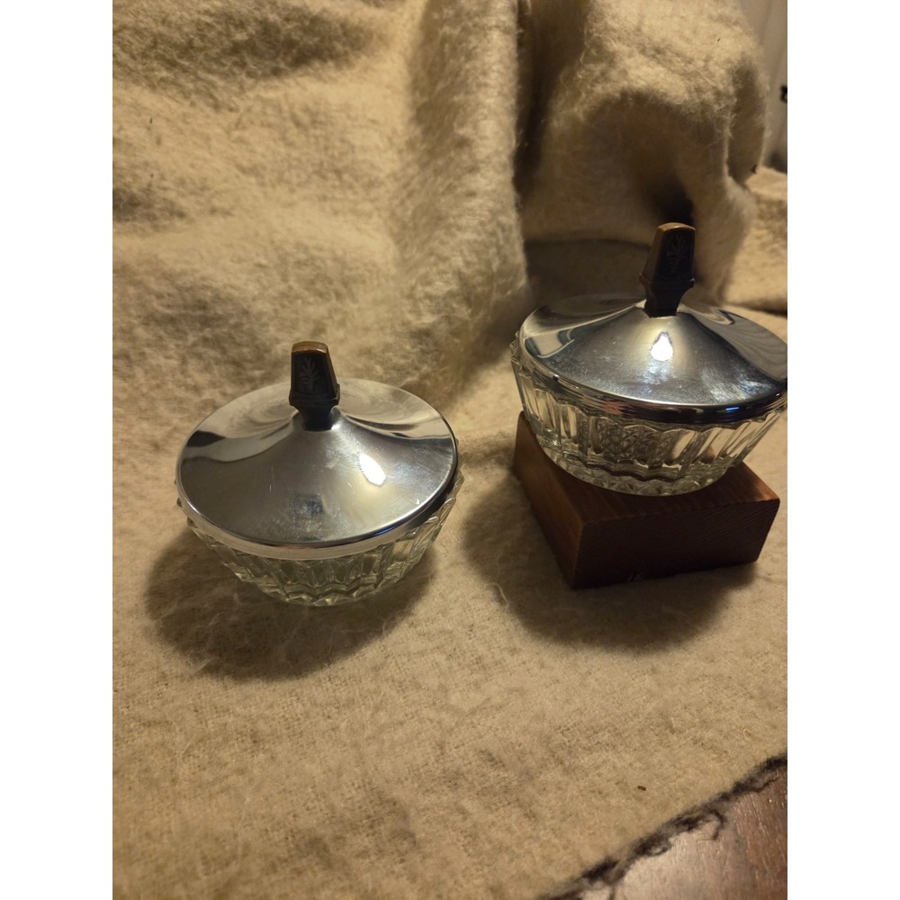 Vintage kromex serving tray/candy dish Set Of Two. Cottagecore Granny Trinket